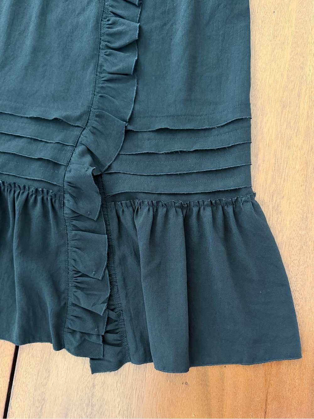 Vintage Prada Black Textured Ruffle Dress with Bow - Picture 4 of 7